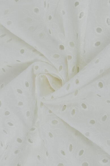 Balta siuvinėta gėlyčių medvilnė 4